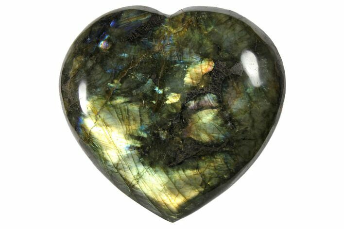 Flashy Polished Labradorite Heart - Madagascar #126673